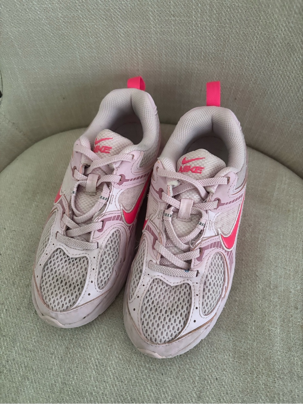 Nike Kids Light Pink and Hot Pink Running Sneakers